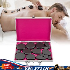 18pcs Hot Stone Basalt Hot Stones Set Massage Natural Hot Rocks with Heater Box