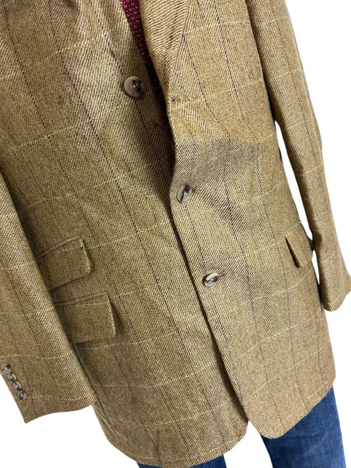 Tommy Hilfiger Blazer Chaqueta Beige Ventana Lana Hombre 42R. Foto 3 de 4