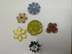 Vintage Enamel Flower Brooch Pin Lot Set Of 6 Multicolor Floral Costume Jewelry