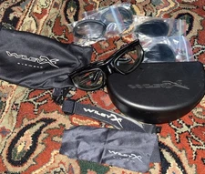 Wiley X ANSI Z87.1 Sunglasses 3 Sets Lenses Hard & Soft Case Adaptable Headgear