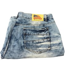 Rocawear Jean Shorts Baggy Fit USA Flag Faded Wash Y2K Mens 50 50x14 ACTUAL
