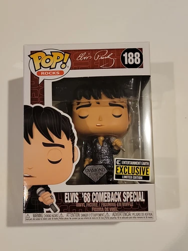 Funko Pop! Rocks Elvis Presley ‘68 Comeback Special #188 EE Excl Diamond Coll