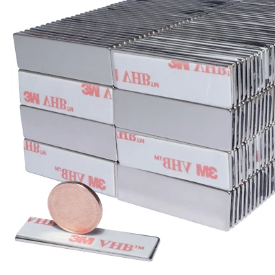 Neodym Magnet Selbstklebend Quader 30x10x1mm Klebemagnete 2KG Stark 3M Kleber - Bild 1 von 4