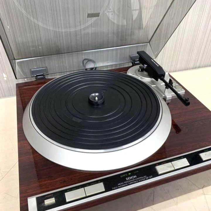 Denon DP-37F Fully Automatic Turntable Record Player Brown Tested  [Excellent]