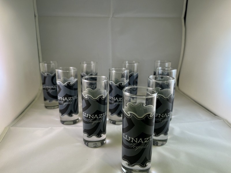 LUNAZUL Tequila Shot Glasses, Qty 10, Brand New