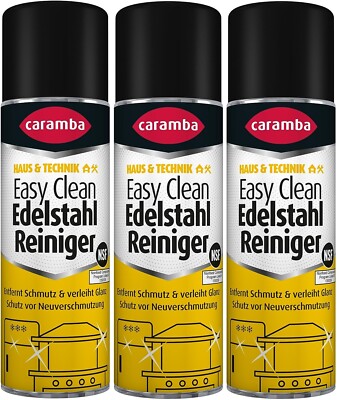 Caramba Easy Clean Edelstahl Reiniger 3x250 ml Spray Edelstahlreiniger Metall