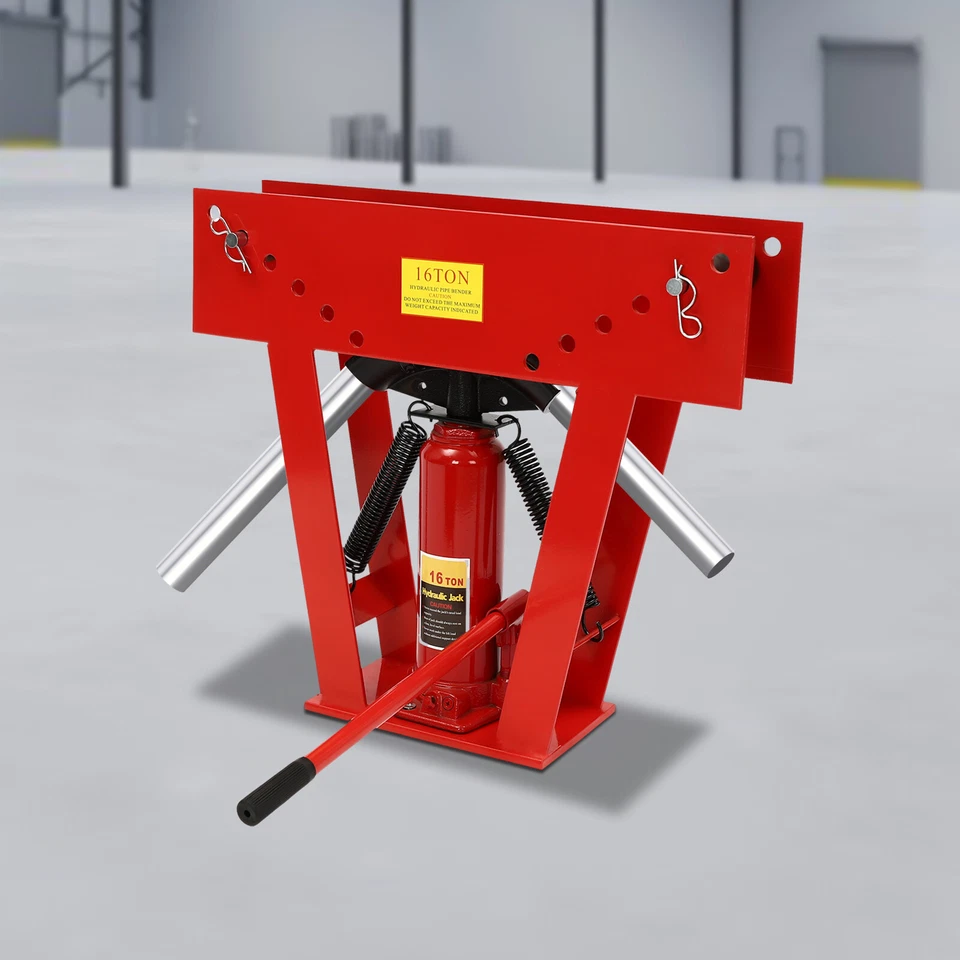 Herramienta dobladora de tubos hidráulica manual máquina dobladora de tubos de alta resistencia 16T roja Foto 3 de 4