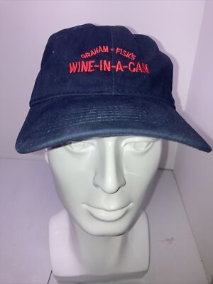 graham and Fisks wine in a can baseball cap navy