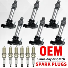 6X OEM Ignition Coil UF569 & 6X Iridium Spark Plug For Cadillac GMC Chevy Buick
