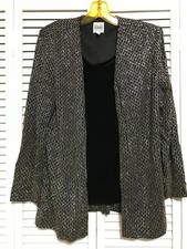 Women's R M Richards Silv Sparkle Jacket by Karen Kwong W/built in top. A6212