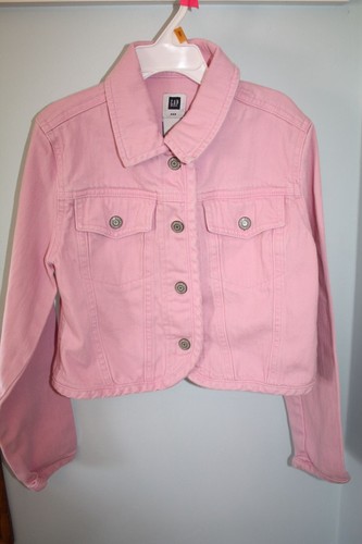 Vintage GAP Stretch Girls Size Medium Pink Denim Jean Jacket