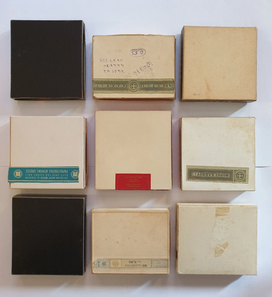 LOTTO DI 9 RARI PACCHETTI SIGARETTE VUOTI VINTAGE ANNI 70/80 FORMATO DA 20 LARGE - Immagine 3 di 4