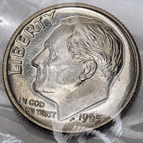 1965 10C SMS (Special Strike) Roosevelt Dime; In Original Mint Cello