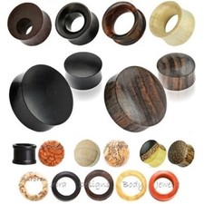  Wooden Ear Plug - Organic Wood Flesh Tunnel Stretcher Double Flared 3mm - 30mm