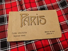 Vintage WWI Era Postcard Book of 20 Paris, landmarks Cartes detachable