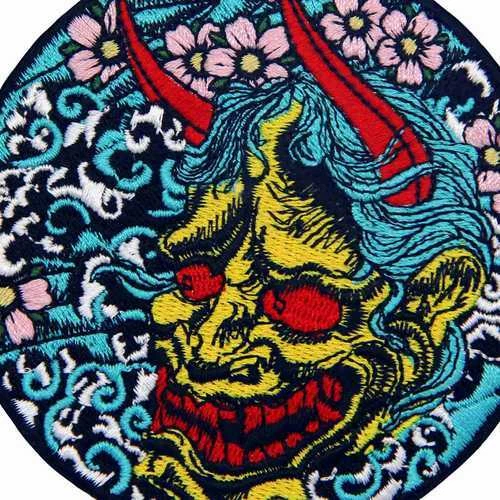 Embroidery clothing Patch Iron Sew On Patch Biker Punk appliques Hannya Oni 961R - Image 2 of 4