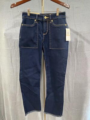 NWT Women's Michael Kors Jeans 26x25 Size 2 Izzy Straight Leg Mid Rise