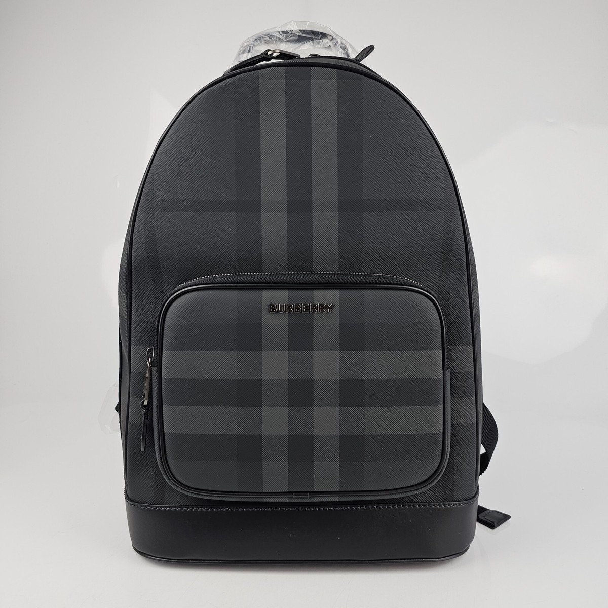 BURBERRY Rocco Charcoal Checkered E-Canvas Backpack New | eBay