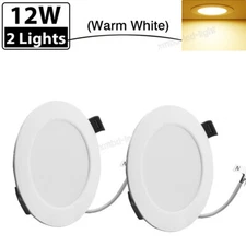 2Pack 12W LED Ceiling Lights Ultra-Thin Recessed Retrofits Kit 3000K Warm White
