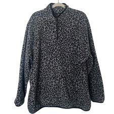 Susan Graver Weekend Half Zip Sweatshirt Sweater Fleece Women  s 3X Animal Print