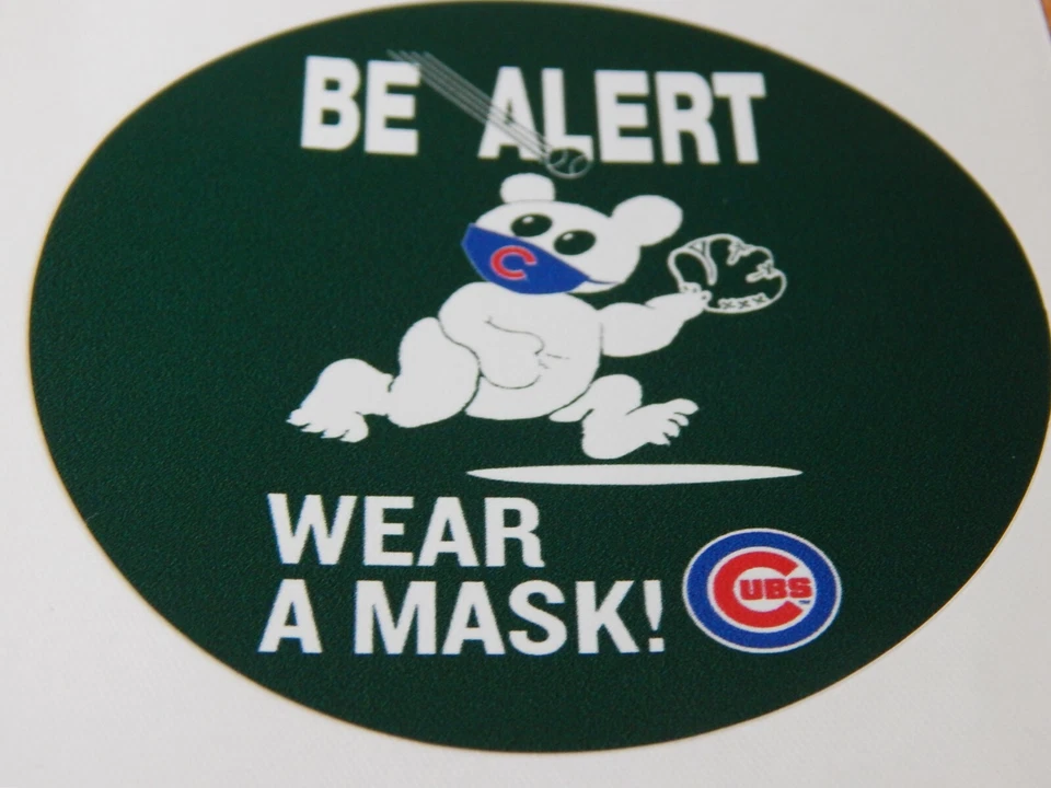 CHICAGO CUBS MLB 2021 BE ALERT WEAR A MASK EXCLUSIVE SPRING TRAINING 3" STICKER - Image 3 of 4
