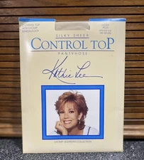 Vintage Pantyhose Silky Sheer Control Top Lycra Sandalfoot Ivory Plus Kathie Lee