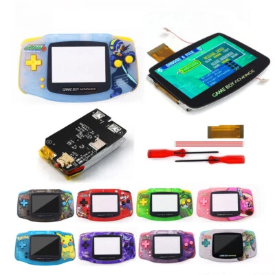 MARKENLOS Kits recargables de pantalla laminada V5 GBA IPS con carcasa UV para GameBoy Advance GBA