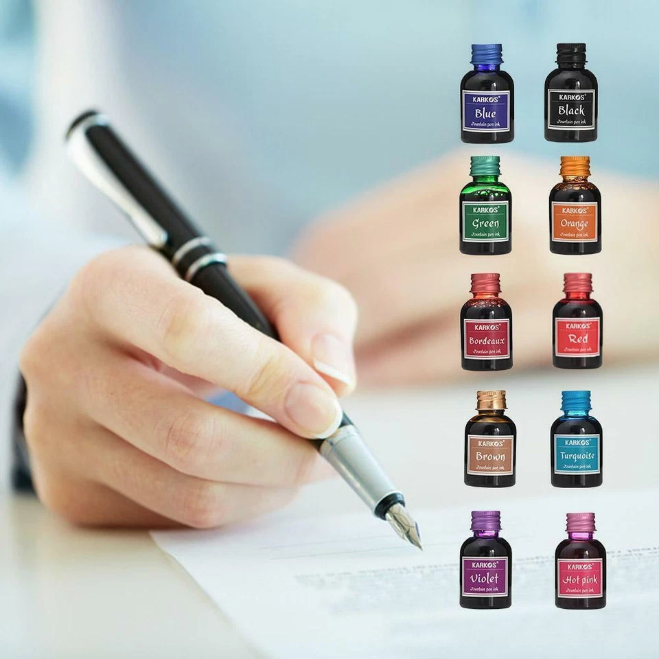 Tinte Füllertinte Schreibtinte für Füllhalter 30ml Tinte im Glas 10 Farben Blau - Bild 2 von 4