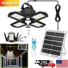 168LED Solar Pendant Light Outdoor Indoor Solar Powered Motion Sensor Shed Light