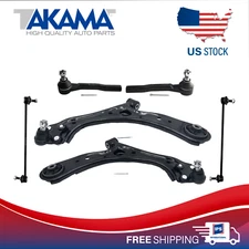 6 pcs Control arms+Stabilizer links+ Outer Tie rod ends for 16-22 HONDA HRV HR-V