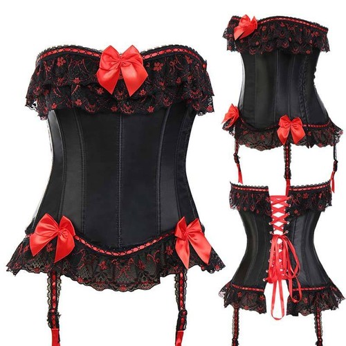 Corsets for Women Corset Top Bustier Overbust Lace Up Waist Trainer Shaper Plus - Picture 43 of 52