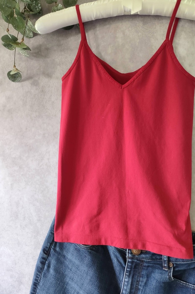 トップス red camisole Women's Camisole Built-in Shelf Bra Adjustable Spaghetti