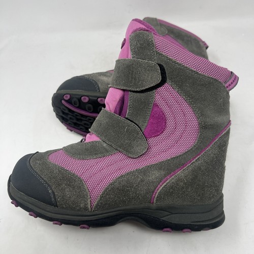 LL Bean Winter Boots Youth 4 Pink Purple Suede PrimaLoft Insulated Snow Outdoors - Picture 9 of 19