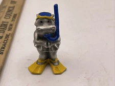 NOS Hippo Snorkeling Vintage 1984 Hudson Fine Pewter 3424  Figurine R1B4B