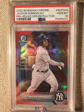 2022 Bowman Chrome Jasson Dominguez Prospect Red Aqua Vapor Refractor #4/5 PSA10