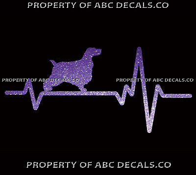 HEART BEAT LINE DOG ENGLISH COCKER SPANIEL Adoption Rescue Love CAR METAL DECAL 