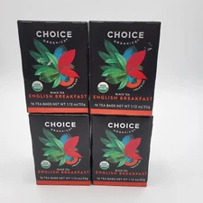 Set of 4 Choice Organics English Breakfast Black Tea 16ct Bags BB January 2026