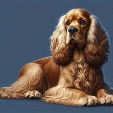 "COCKER SPANIEL" is a 24" X 24" One-of-a-Kind Original Image Canvas Wrap COA