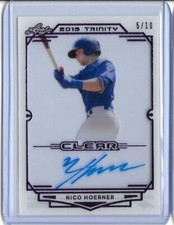 2019 Leaf Trinity NICO HOERNER Clear Acetate Purple Foil Auto RC 5/10 Cubs