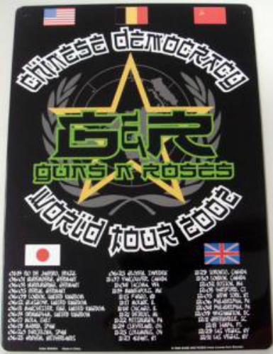GUNS N ROSES TIN SIGN World Tour 2002 Flags NEW OFFICIAL MERCHANDISE - Picture 1 of 1