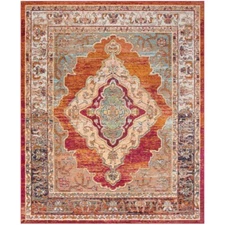 SAFAVIEH Crystal CRS500A Orange / Light Blue Rug