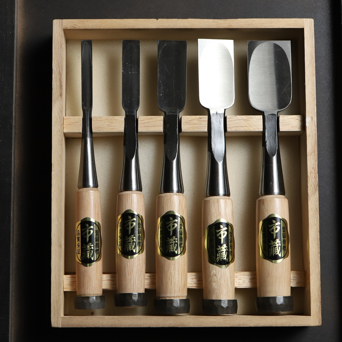 Ichizo Japanese Nomi Chisel Set 5pc – Vintage NOS Shirogami White