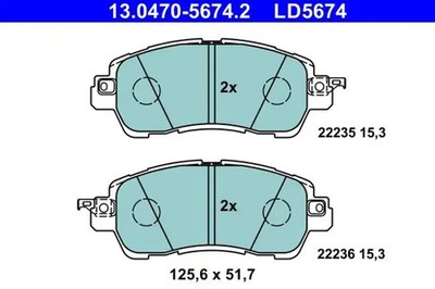 Bremsbeläge 13.0470-5674.2 ATE für MAZDA 2