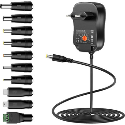 Netzteil AC zu DC 3-12V 2A mit USB Port und 10 DC Steckern für Home Electronics