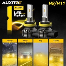 2pcs AUXITO H11 H8 H9 DRL Bulbs LED Driving Fog Light Super Bright Yellow Lamps