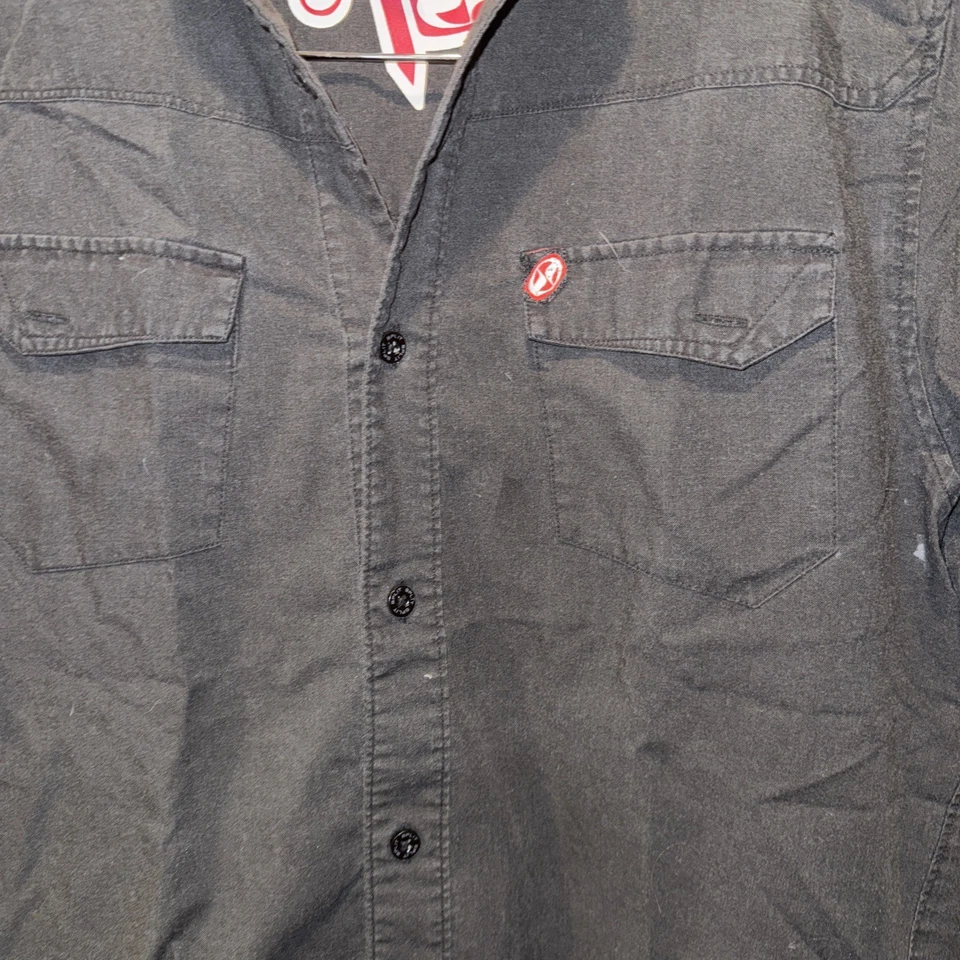 VTG 90s Split Button Up Shirt Mens Black Sz S Shirt Skateboarding Surf USA - Image 2 of 4