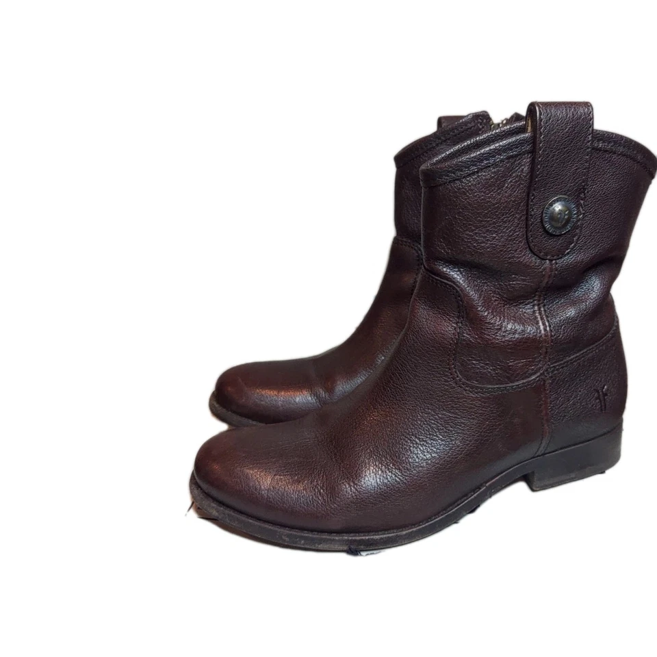Botas Cortas Frye Melissa Botón Talla 6M Marrón Foto 2 de 4