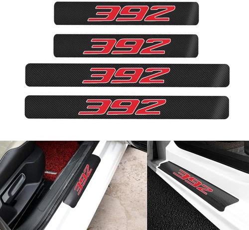 4PCS Car Door Sill Decal Cover Anti-Scratch Protector For 392 Red Letter Style1 - Picture 2 of 13