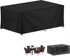 Garden Patio Furniture Cover Outdoor Canopy Waterpr Rectangle  Table Cover Black