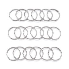 1000Pcs Round Split Key Ring Connectors 25mm 1 Inch Double Loops Metal Flat K...